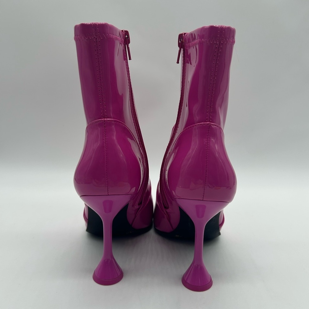 INC International Concepts Ibrinap Fuchsia Patent Ankle Boots l 8.5M Vegan NWOB - Picture 6 of 9